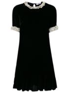 Blugirl Embellished Velvet Dress - Black