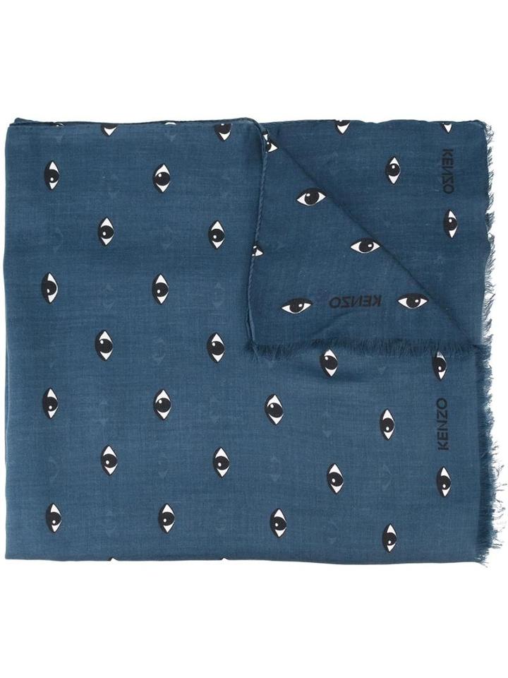 Kenzo 'eyes' Scarf, Women's, Blue, Silk/modal