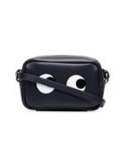 Anya Hindmarch Black And White Mini Eyes Leather Crossbody Bag - Blue