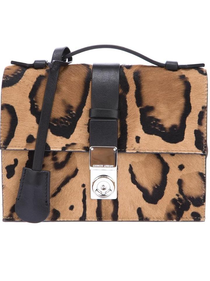 Giorgio Armani Leopard Print Shoulder Bag
