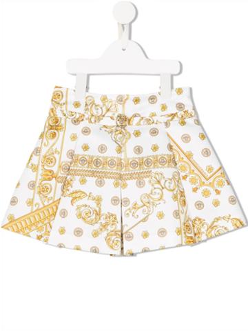 Young Versace 'cornici' Print Skirt, Girl's, Size: 10 Yrs, White