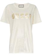 Gucci Gold Metallic Logo T-shirt - Nude & Neutrals