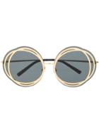 Matthew Williamson Contrast Round Frame Sunglasses - Gold