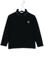 Dolce & Gabbana Kids Crown Embroidered Polo Shirt, Boy's, Size: 8 Yrs, Blue