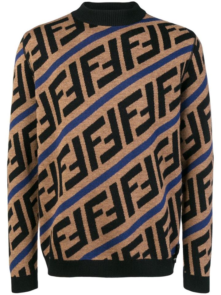 Fendi Ff Pattern Jumper - Brown