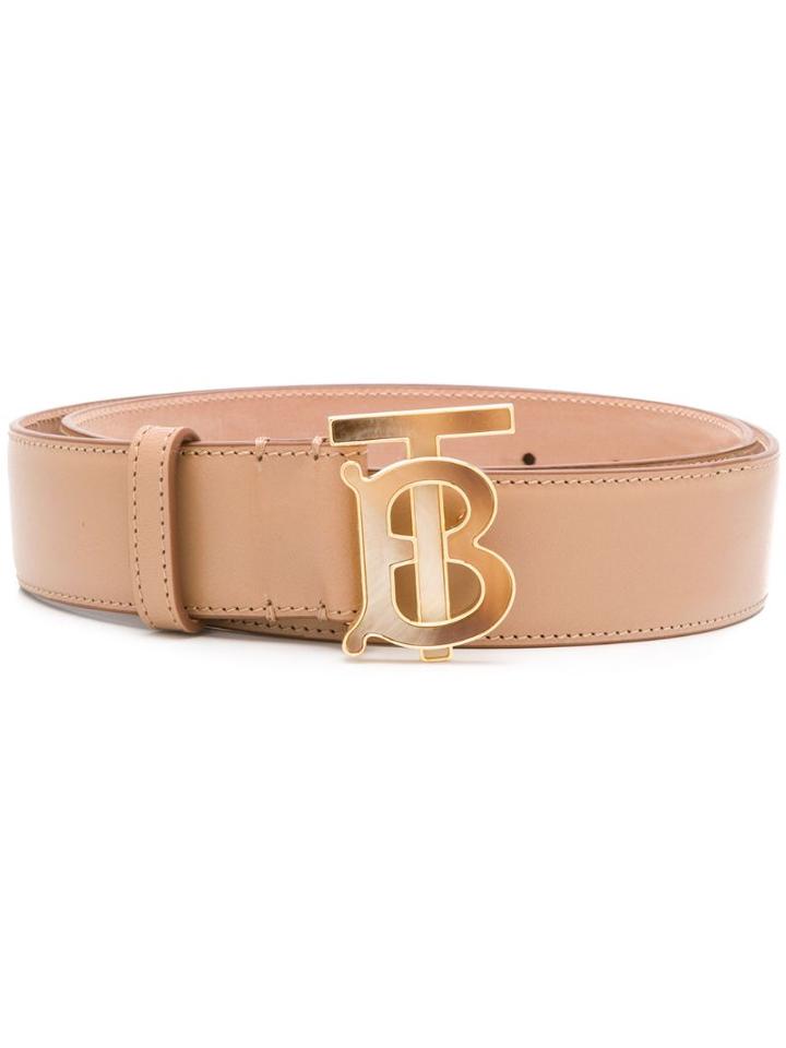 Burberry Logo Buckle Belt - Neutrals