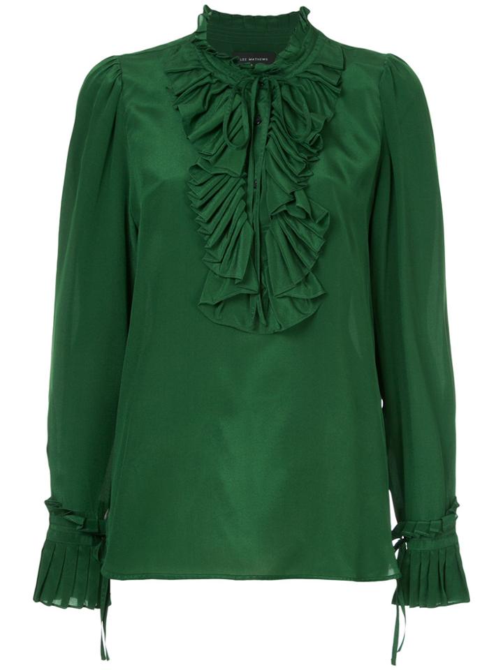 Lee Mathews Florian Crepe Shirt - Green
