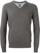 Eleventy V-neck Sweater, Men's, Size: Small, Brown, Cotton