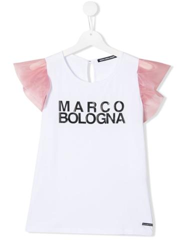 Marco Bologna Kids Contrast Sleeve T-shirt - White