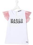 Marco Bologna Kids Contrast Sleeve T-shirt - White
