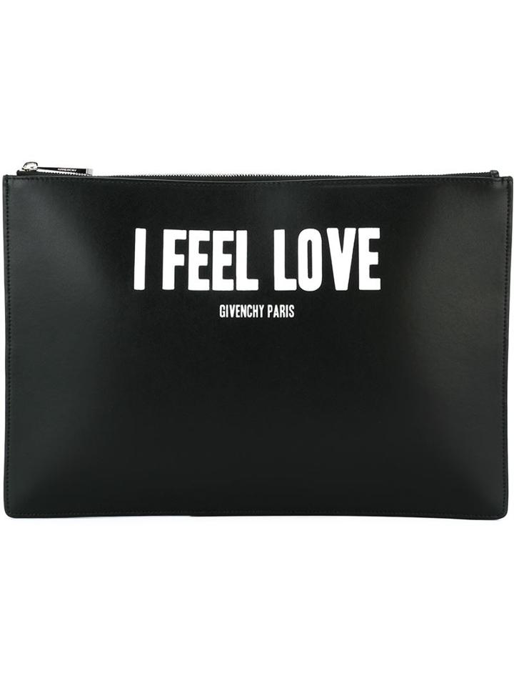 Givenchy I Feel Love Print Clutch, Women's, Black