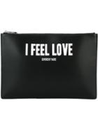 Givenchy I Feel Love Print Clutch, Women's, Black