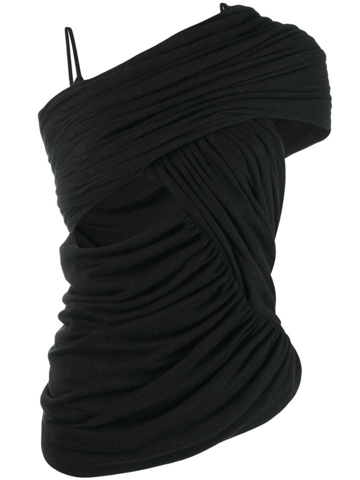 Rick Owens Twisted One Shoulder Top - Black