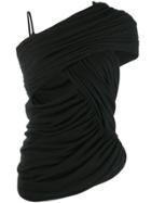 Rick Owens Twisted One Shoulder Top - Black