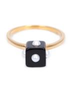 Nektar De Stagni Onyx Cube Ring, Women's, Size: 7, Metallic