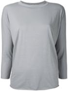 Album Di Famiglia - Longsleeved T-shirt - Women - Cotton/silk/spandex/elastane - One Size, Grey, Cotton/silk/spandex/elastane