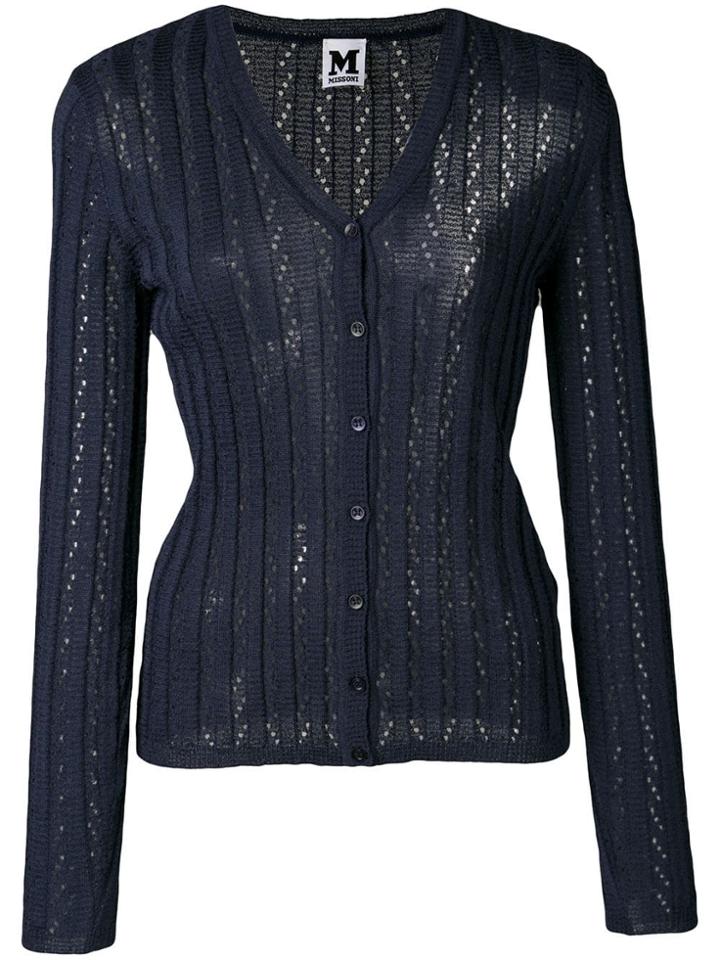 M Missoni Sheer Constructed Cardigan - Blue