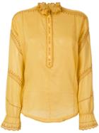 Isabel Marant Étoile - Louna Blouse - Women - Cotton/polyester - 38, Yellow/orange, Cotton/polyester