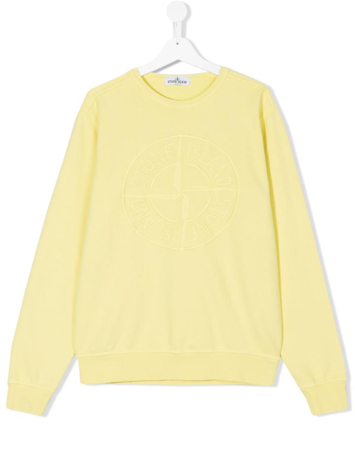 Stone Island Junior Compass Embroidered Sweatshirt - Yellow & Orange