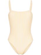 Asceno Textured Stripe Swimsuit - Yellow