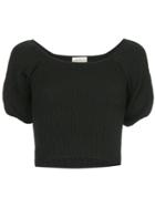 Simon Miller Gwinn Puff Sleeve Fitted Top - Black