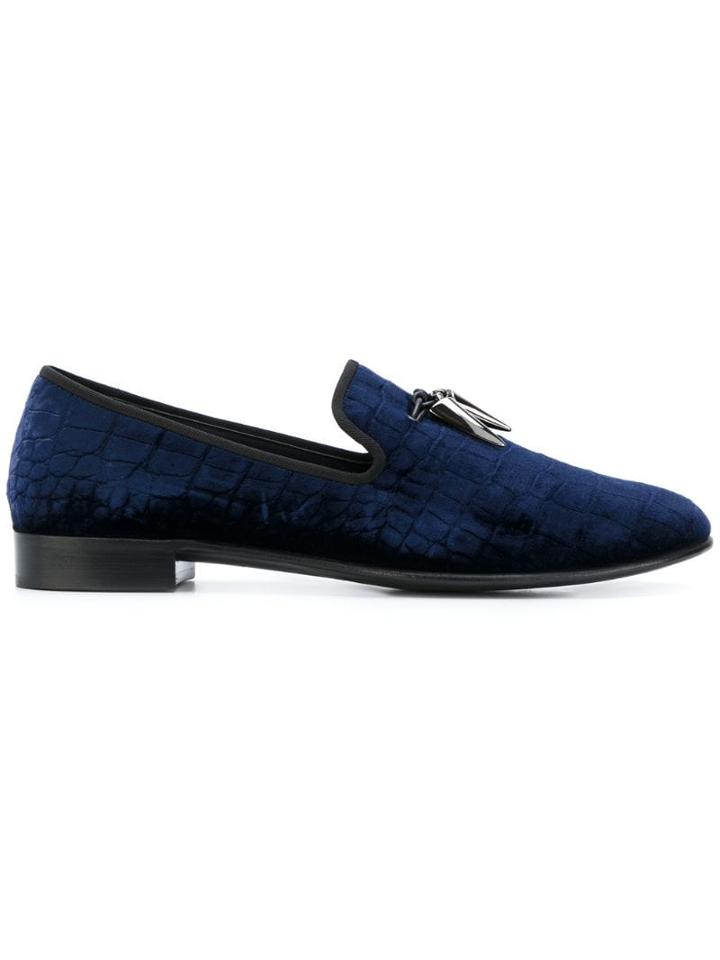 Giuseppe Zanotti Spacey Velvet Slippers - Blue