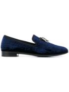 Giuseppe Zanotti Spacey Velvet Slippers - Blue