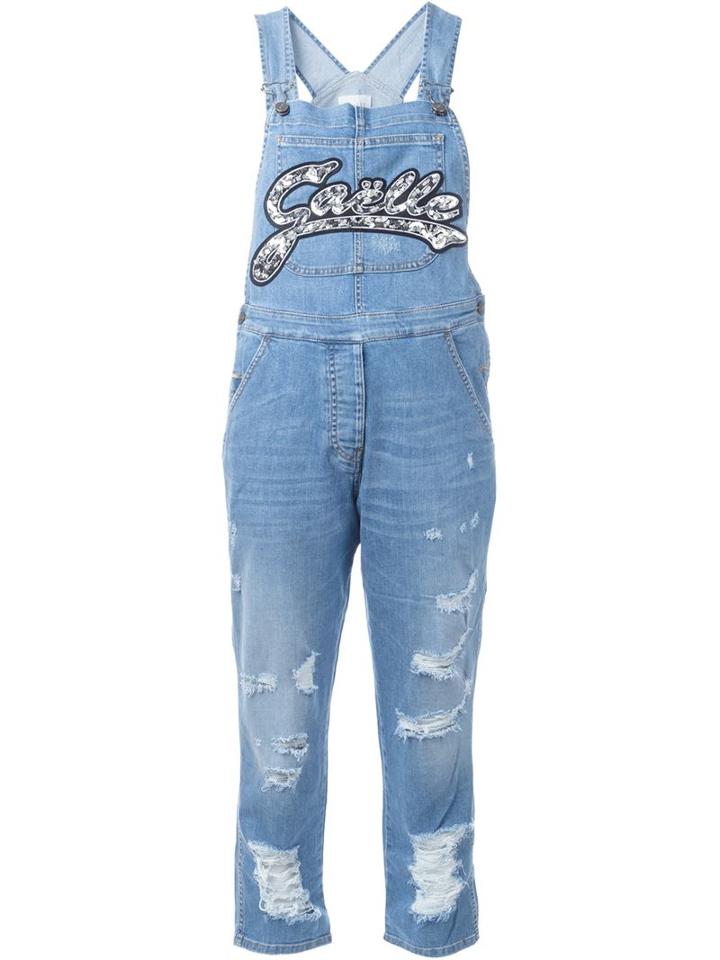 Gaelle Bonheur Distressed Denim Dungarees