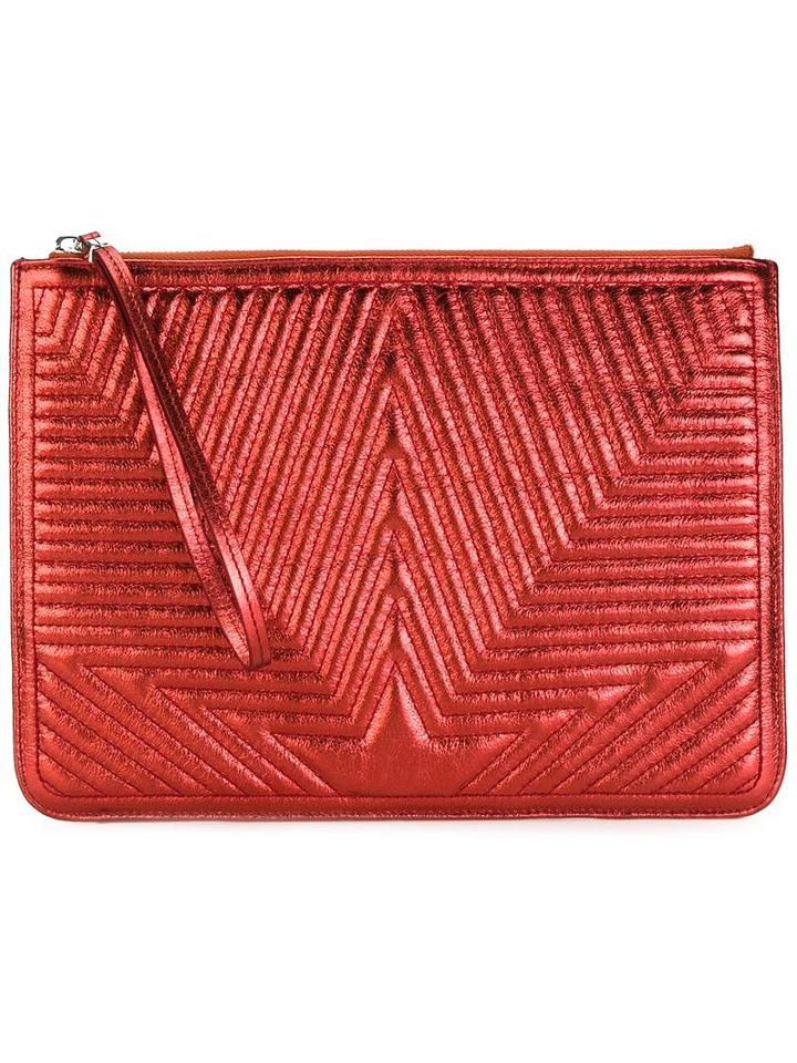 Golden Goose Deluxe Brand Quilted Star Clutch, Women's, Red, Leather