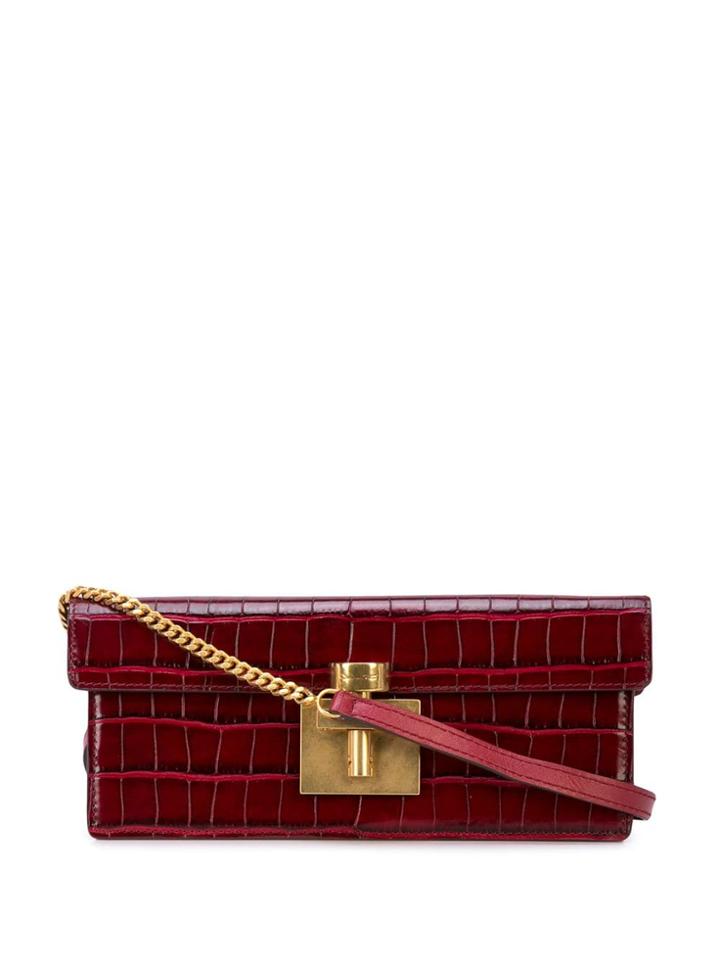 Oscar De La Renta Alibi Box Clutch - Red