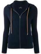 Ps Paul Smith Hooded Zip-through Sweater - Blue