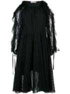 Philosophy Di Lorenzo Serafini - Flutter Sleeve Dress - Women - Cotton/polyamide/polyester - 40, Black, Cotton/polyamide/polyester