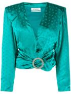 Attico Star Print Crystal-buckled Blouse - Green
