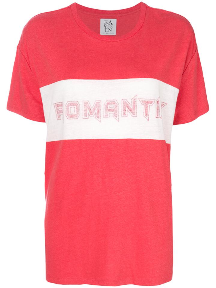 Zoe Karssen Bicolor Logo Print T-shirt - Red