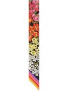 Gucci Gg And Flowers Print Silk Neck Bow - Multicolour