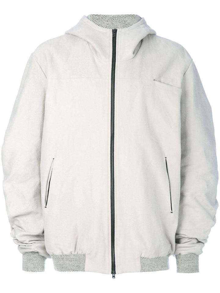 Lost & Found Ria Dunn - Hooded Jacket - Men - Cotton/ramie/elastodiene/acetate - S, Grey, Cotton/ramie/elastodiene/acetate