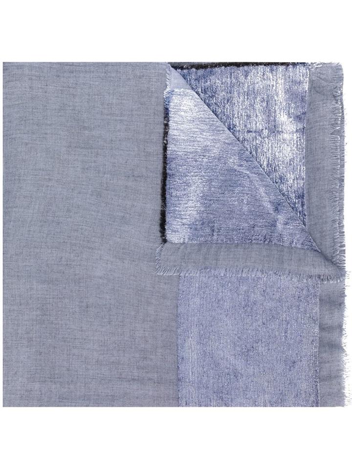 Faliero Sarti Velour Panel Scarf - Blue