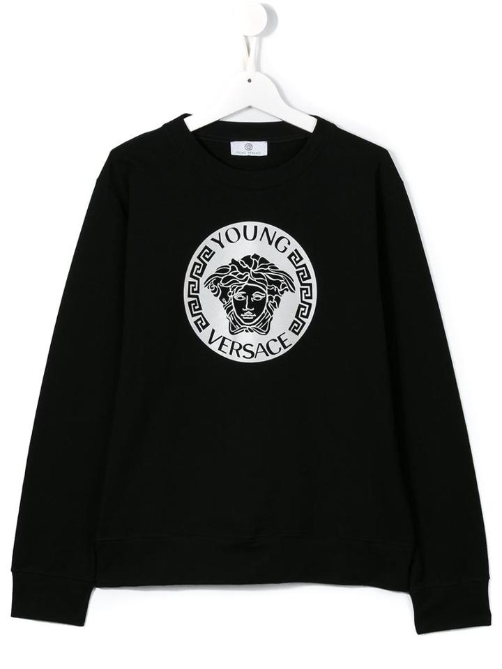 Young Versace Medusa Logo Sweatshirt, Boy's, Size: 10 Yrs, Black