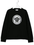 Young Versace Medusa Logo Sweatshirt, Boy's, Size: 10 Yrs, Black