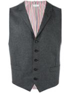 Thom Browne Notched Lapel Waistcoat, Men's, Size: 4, Grey, Wool/cupro