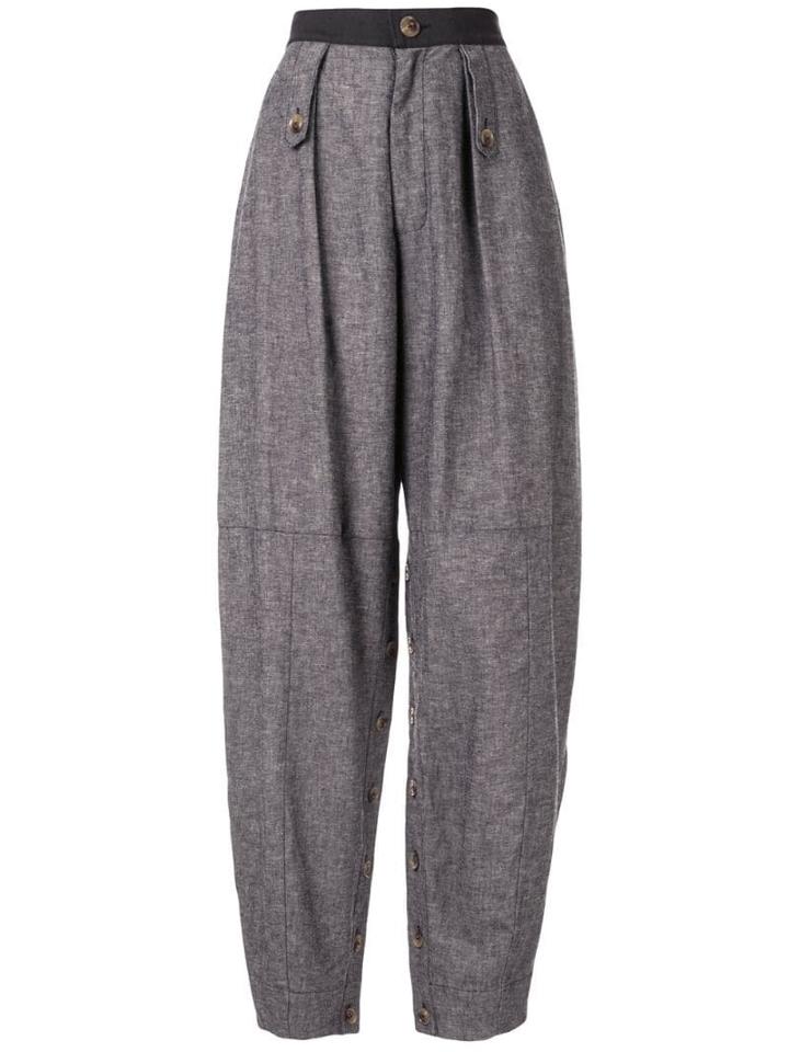 Bassike Denim Button Detail Pant - Grey