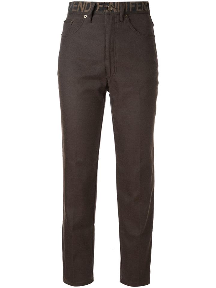 Fendi Vintage Logo Waistband Jeans - Brown