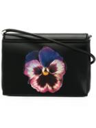 Christopher Kane Pansy Print Crossbody Bag, Women's, Black, Leather/plastic