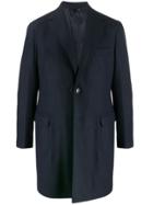 Barba Single-breasted Coat - Blue