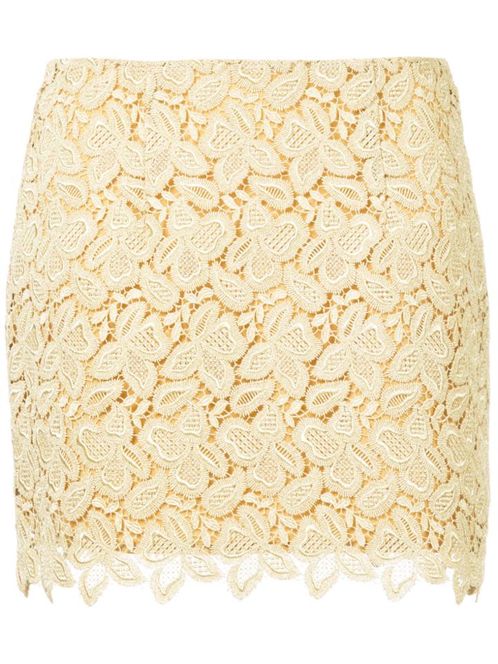 Macgraw Crochet Embroidered Mini Skirt - Metallic