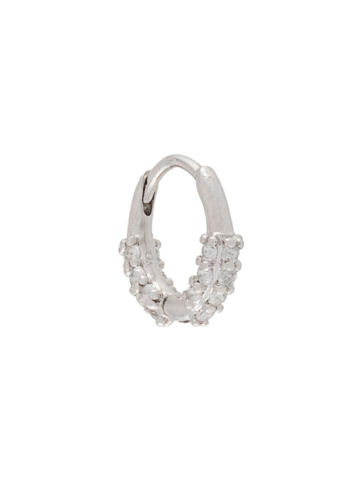 Otiumberg 9kt Gold Oval Huggie Hoop Silver - Metallic