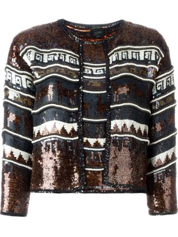 Jean Paul Gaultier Vintage 'les Existentialistes' Sequined Cropped Jacket And Vest Top, Women's, Size: Medium