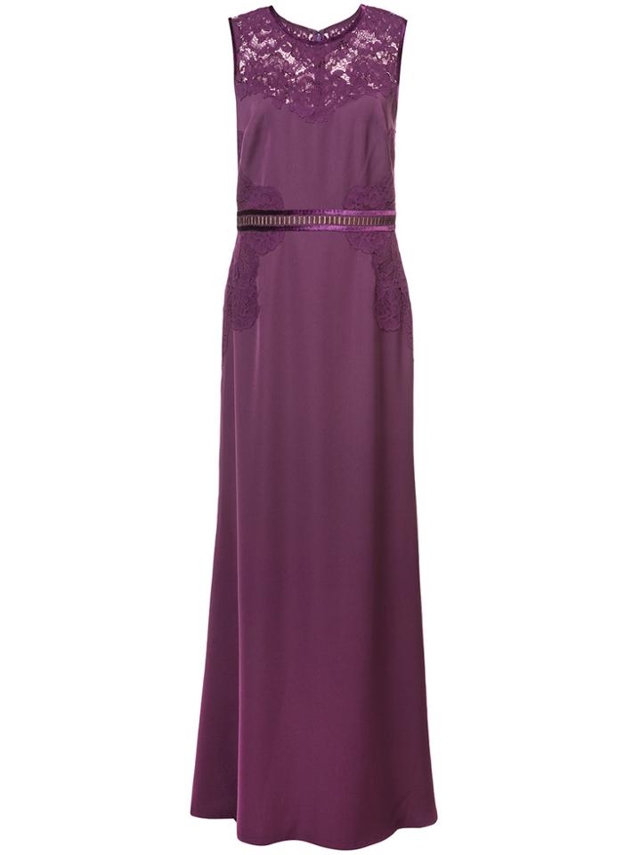 Tadashi Shoji Lace Panelled Gown - Pink & Purple