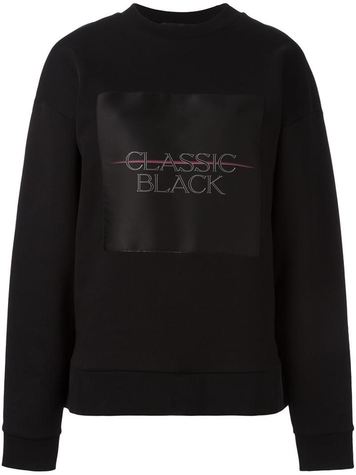 T By Alexander Wang Classic Black Patch Sweatshirt, Women's, Size: Small, Cotton