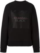 T By Alexander Wang Classic Black Patch Sweatshirt, Women's, Size: Small, Cotton